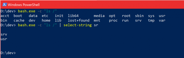 Invoking Bash from PowerShell