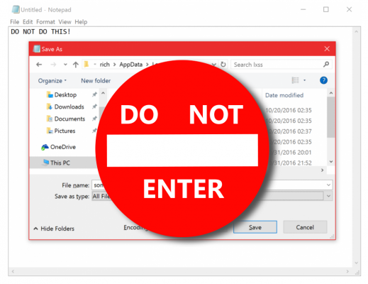 Do not
  create/modify Linux files from Windows apps/tools