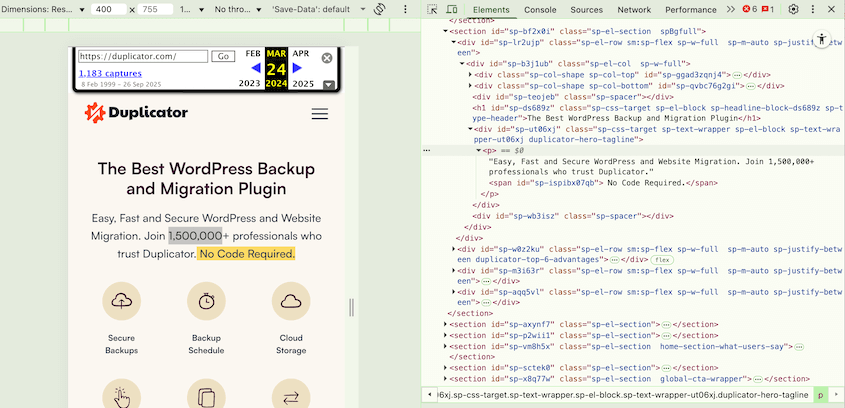Wayback-Machine-HTML - Duplicator ウェイバック・マシン HTML