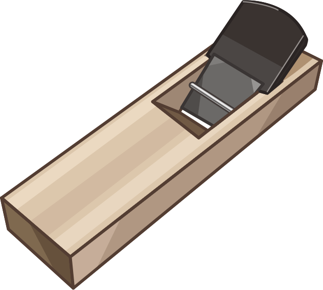 日本の大工さんの工具である鉋のイラスト