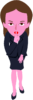 唇に人差し指をあてて「しーっ」合図を送っている女性のイラスト