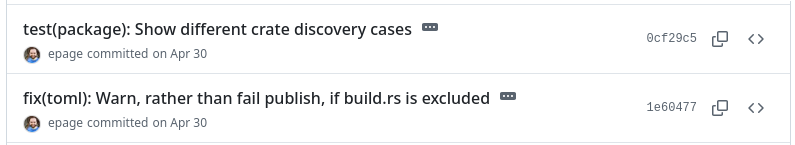 test and fix commits in PR