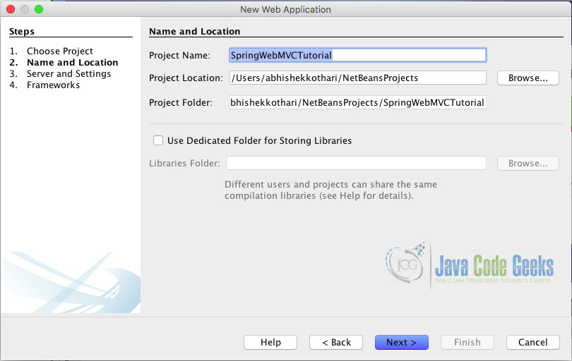 Spring Netbeans - project name 
