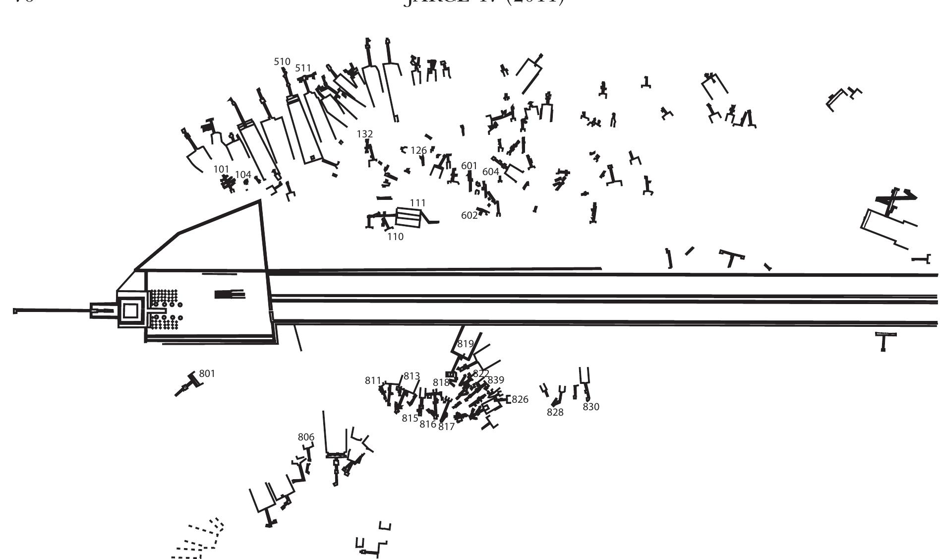 Fig. 1. The spatial distribution of the paddle dolls at Asasif (after the MMA Expedition plan of Asasif). 