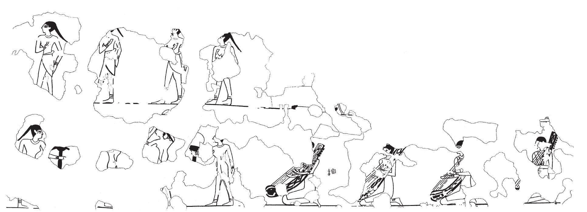 Fig. 14. Tomb of Unis-ankh mirror dance (after Saleh, Three Old Kingdom, pl. 3). 