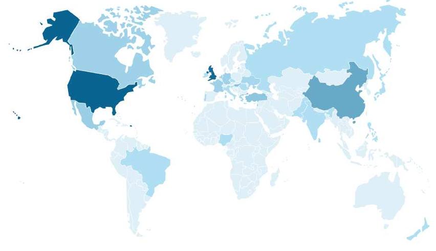 Figure 4.45.: Academia Analytics: Viewer world map 