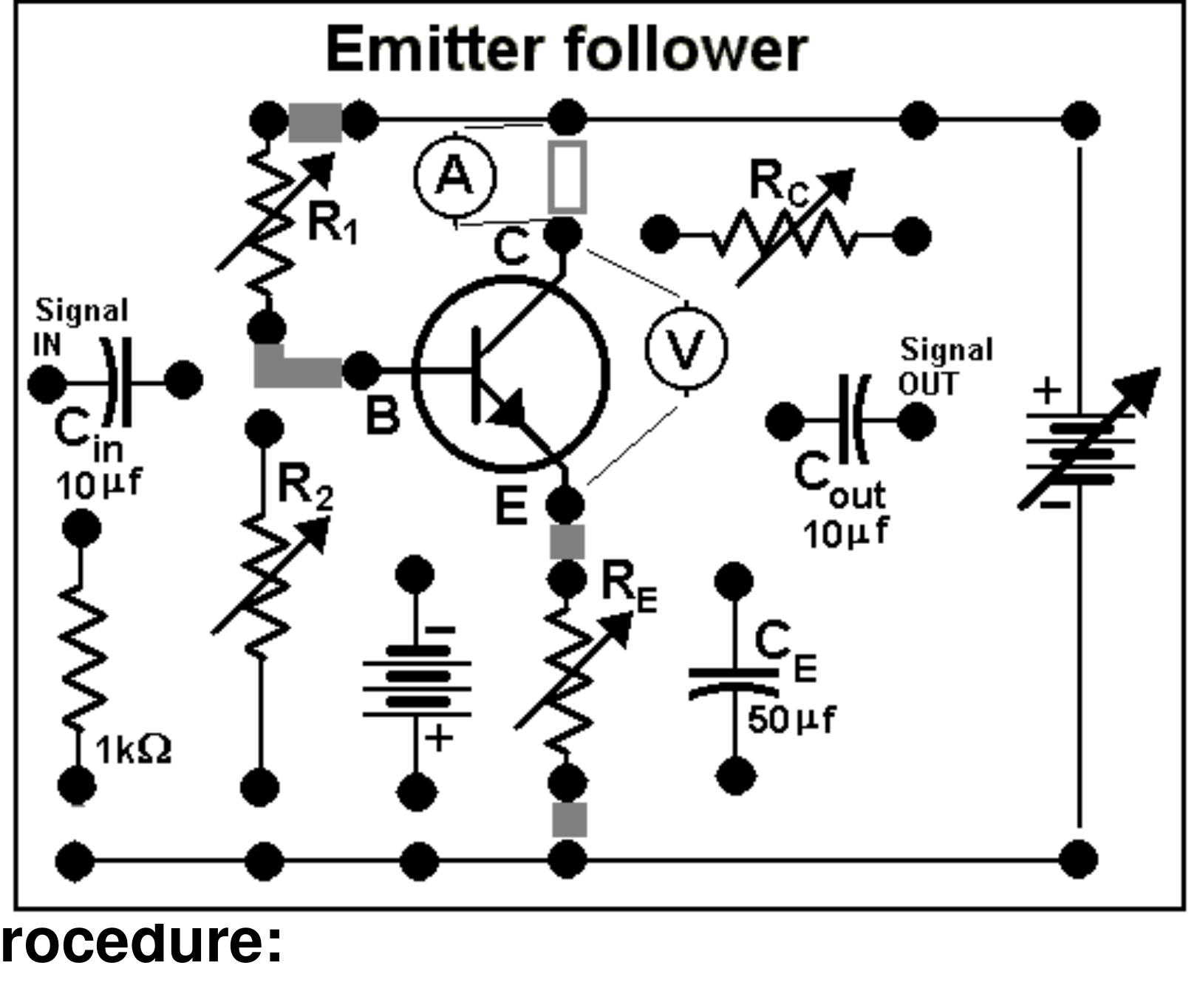 1: Set Vec = 10.0 volt. Select the Q-point as : Ic = 10.00 mA, Vce = 4.00 volts and assume Vege = 0.45 volts. 