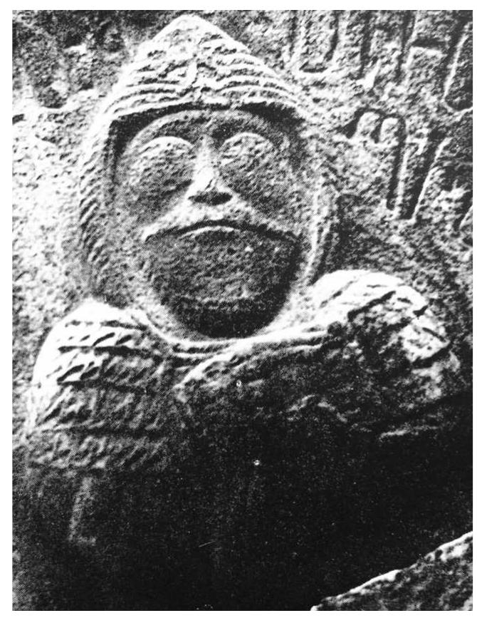 Fig. 16. Bishop Hovsep. Relief from the church of St. Hovannes, Sisian, Armenia, dated end of 7 century. Source: L. A. Durnovo, op.cit., p. 54 