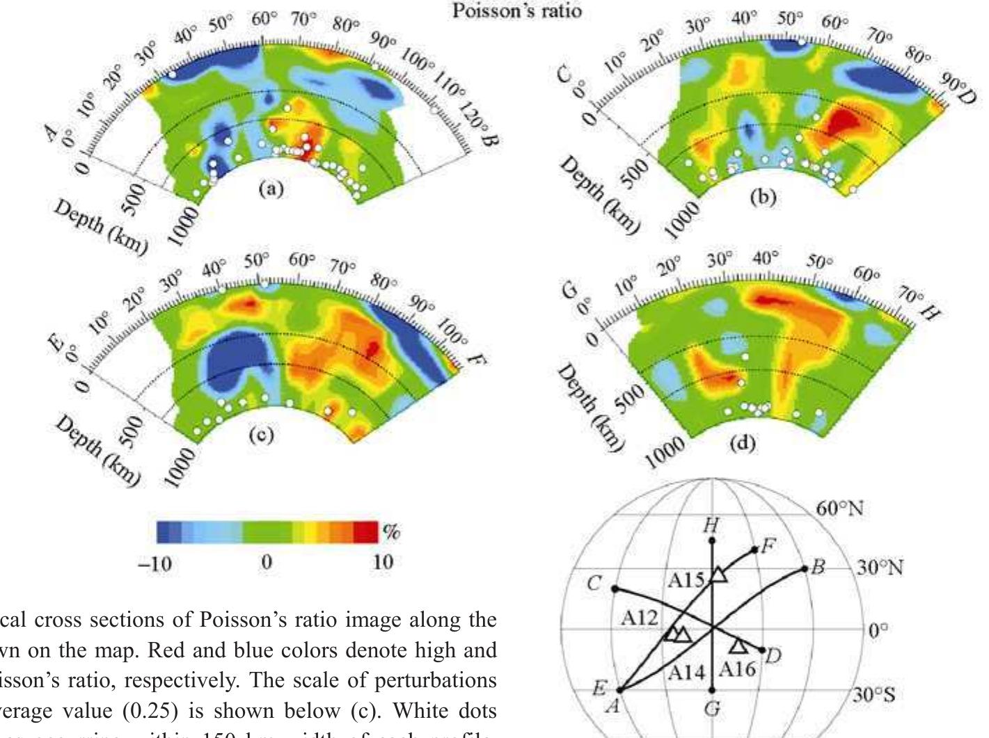 hypocenter locations ranges from a few to tens of kilo meters, which certainly prevents us from determining « precise tomographic image of the lunar interior. As | matter of fact, even the 1-D velocity models determine: by different researchers show large discrepancies'**”® The lunar tomography, however, has some advantage over the terrestrial tomography. The first is that moon quakes occur down to as deep as 1400 km depth (not that the lunar radius is 1738 km), thus seismic wave from the deep moonquakes can sample a large fractior of depth range in the lunar interior even with a loca seismic array, which is very favorable from a viewpoin of seismic tomography. In contrast, earthquakes occu only down to 670 km depth (1/9 of the Earth’s radius) and so deep Earth tomography cannot be determine: without a global seismic network. The second advantagi is related to the fact that the Moon is much smaller thai he Earth. A distance of 10 degrees at the lunar equato is 303 km, while it is 1112 km on the Earth. As shown 11 his work, we can determine a lunar tomography with | ateral resolution scale of 300 km or shorter with a loca or regional seismic array consisting of a few stations, i he moonquake hypocenters can be located reasonabh well with the seismic array (uncertainty < 10 km). Thi resolution scale is comparable or even better than that o he current global tomography of the Earth. Therefore   resolution scale is comparable or even better than that of  ZHAO DaPeng et al. Chinese Science Bulletin | December 2008 | vol. 53 | no. 24 | 3897-3907 