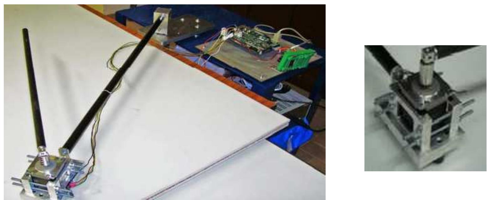 The  DC  wrist  a pu  controller board,  (eve  experiments  motors (Figu  rposely deve  joints are gi of motors) suppo  ven by ad-hoc designed alumini rted by pads to slide on the table  implementing the investigated g  n if other pri  nciples have been investigated) - mandatorily require the introduction of gearboxes to reduce tl  initially performed on the friction two rigid links (carbon tubes, 0.8 and 0.55 m lon  oped MATLAB code running on  um cradles [5]. The arm  uidance stra  and - in thec  a dedicated PC or  ess table dealt wit g) moved by shou  re 1). While the shoulder is usually fixed on a massive base  accom can b  e control  h a roboti der and  Cd  L  modating di  possibly) wrist the elbow and  ed by means of  rm based on  fferent sizes  by a standai  rd industrial  tegies. Motors are stepper-type asses of NEMA sizing adopted he operating speed. 