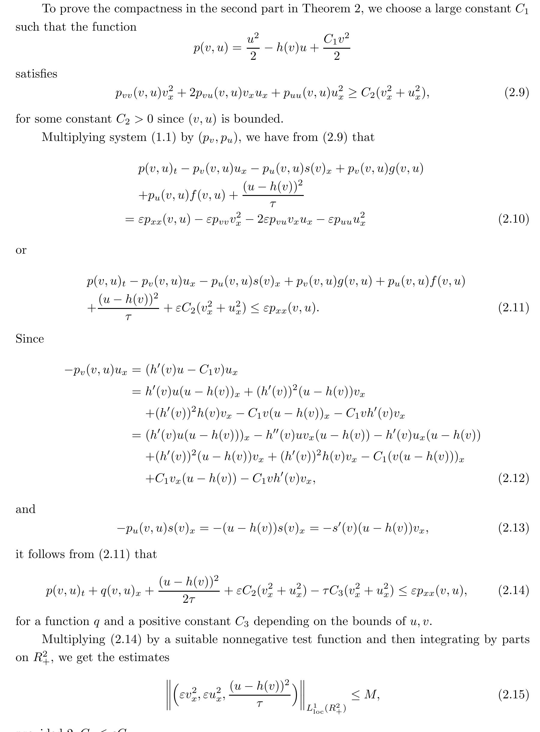 To prove the compactness in the second part in Theorem 2, we choose a large constant C;,
 Using the estimates in (2.15) and the general compact framework in [4], we can end the

roof of Theorem 2.
