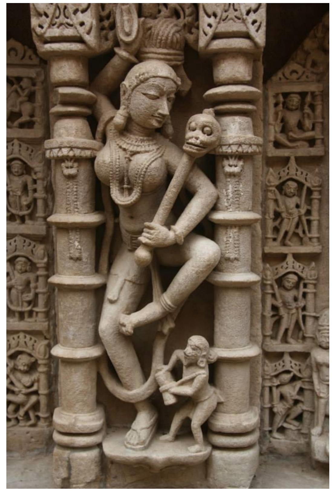 Figure 11: Sculptures inside the vav were often inspired by mythical ideas. Image: Ranjit Pawar  The concept of the Patala Loka is relevant to the vav because this may be one 