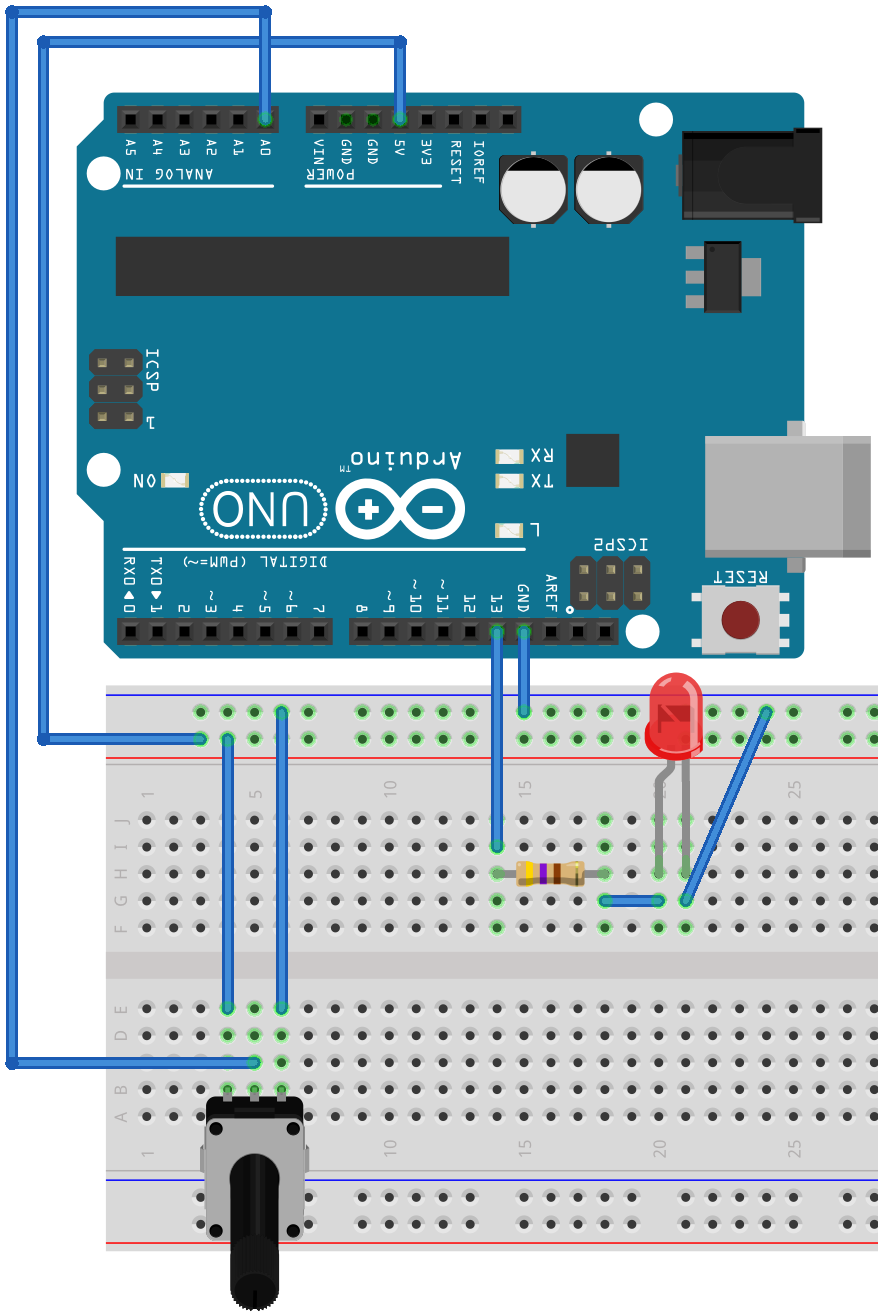 Circuit for analog input on breadboard