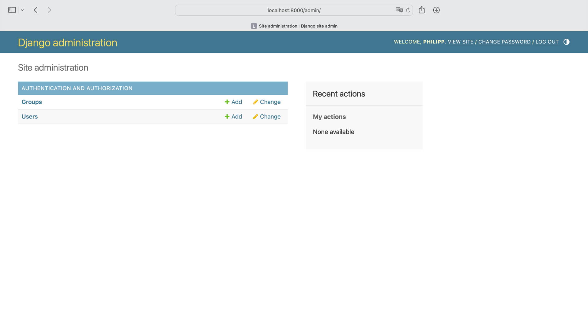 Django default admin site