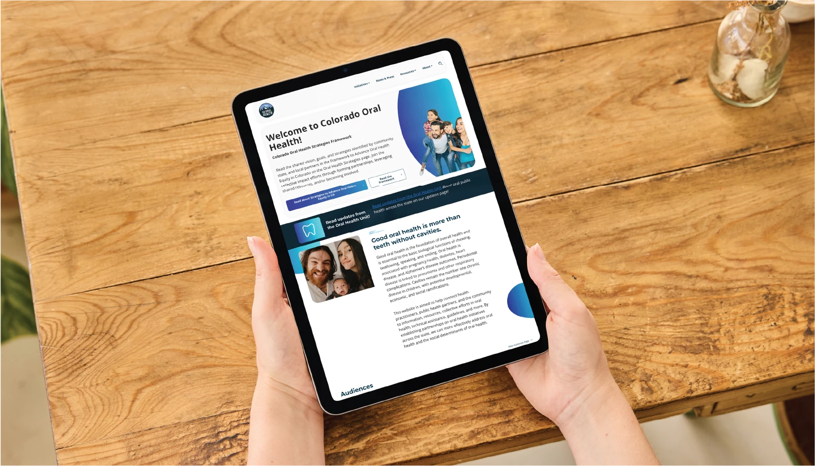 CDPHE's Oral Health Unit responsive WordPress website and resource center.