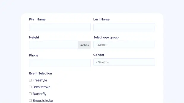 Swimming Competition Enrollment Form ft
