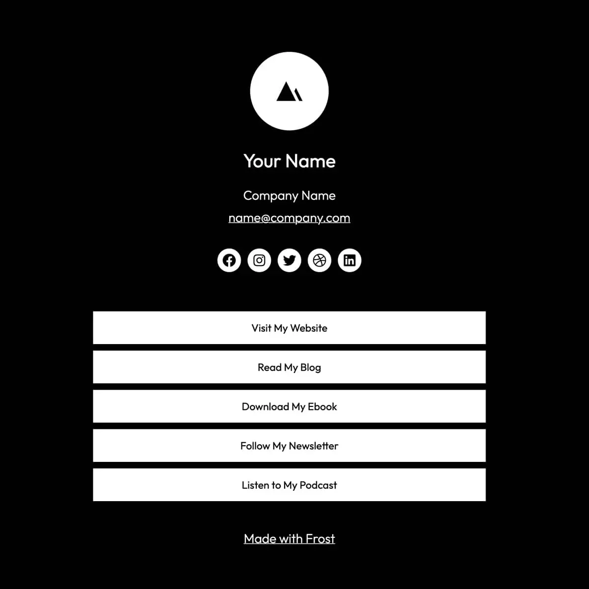 Frost WordPress Theme Link Page