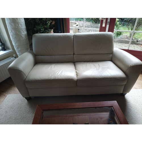 2,5 zits wit lederen bankstel afbeelding