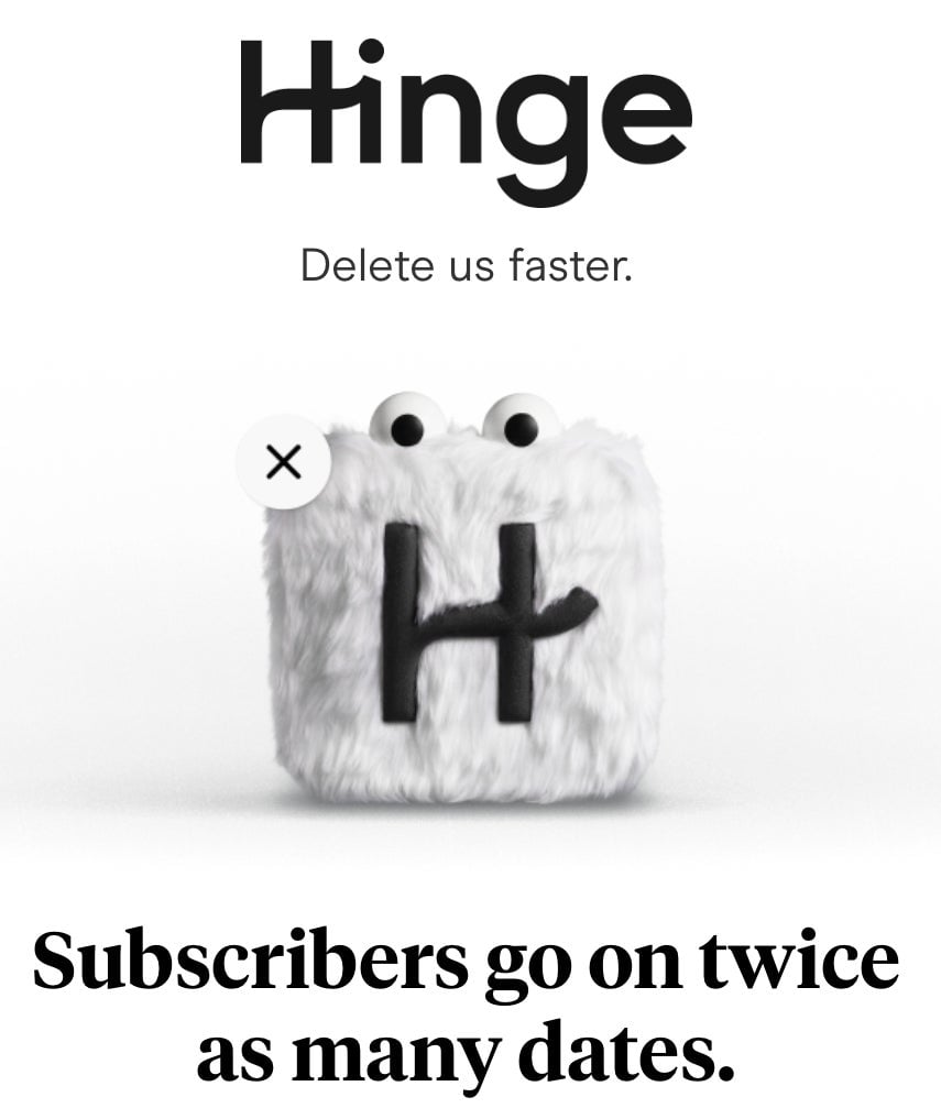 Hinge tempts free users with promises of a better dating life. 