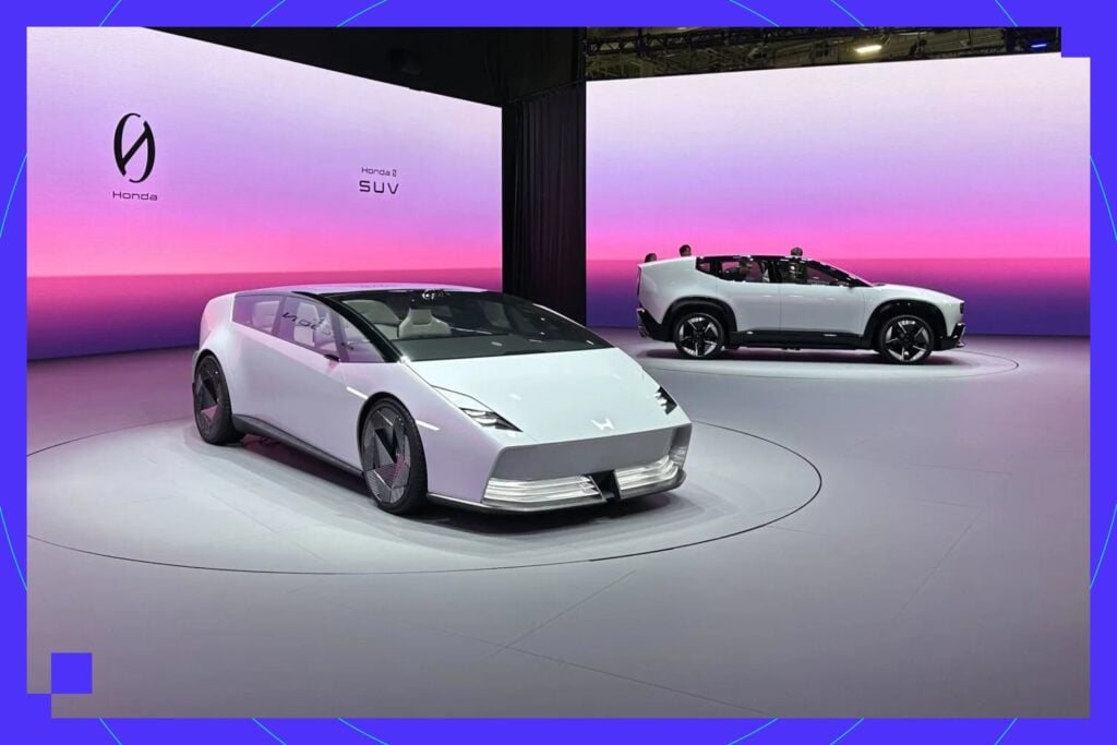 A photo of Honda concept cars at CES 