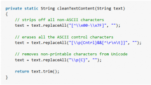 Java Clean ASCII Text Files
