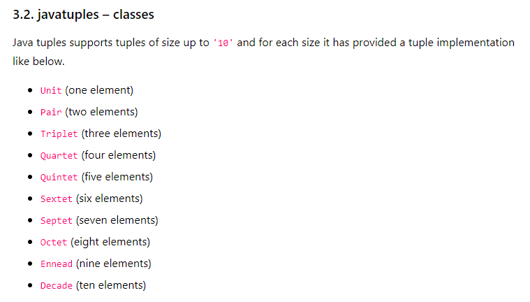 Java tuples