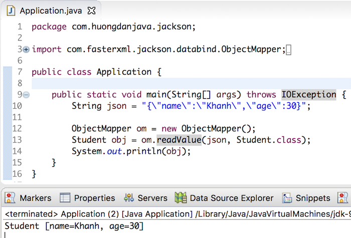 Convert JSON to Java object using Jackson