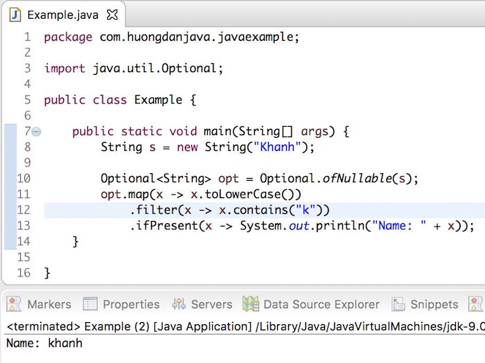 map() method of Optional object in Java
