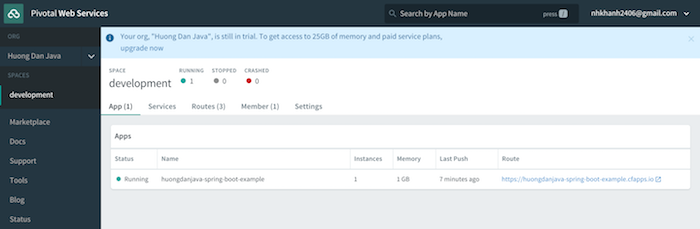 Using Push command in Cloud Foundry