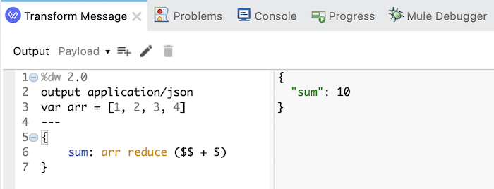 Using reduce() function in DataWeave