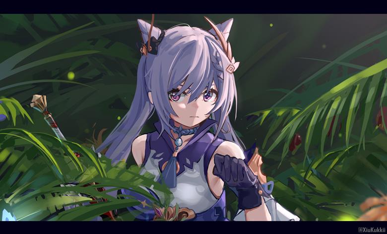 刻晴|袖化饼的刻晴插画图片