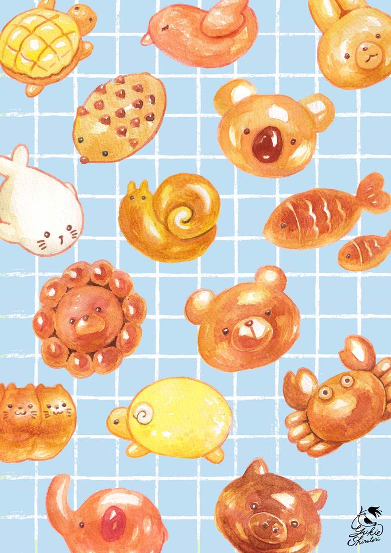 アニマルパン|しらとりゆきえ的Pixiv美食插画图片