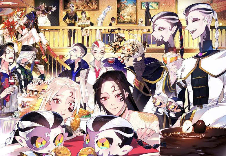 白黒无常记念日2021|woda的第五人格插画图片