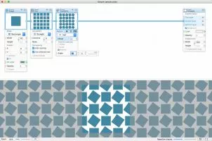 Each node in the sequence adds, repeats or modifies elements producing the end result show live below