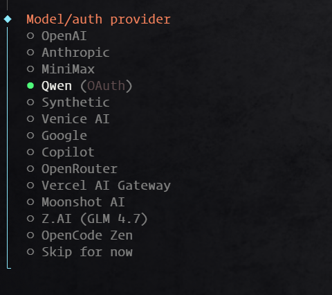 Clawdbot 选择 AI 模型服务商 Qwen 千问