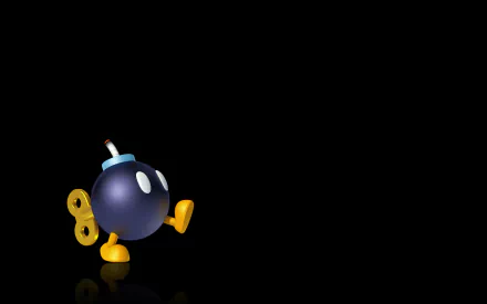 A 4K Ultra HD PC wallpaper featuring a Bob-omb character from the Mario video game series against a black background.