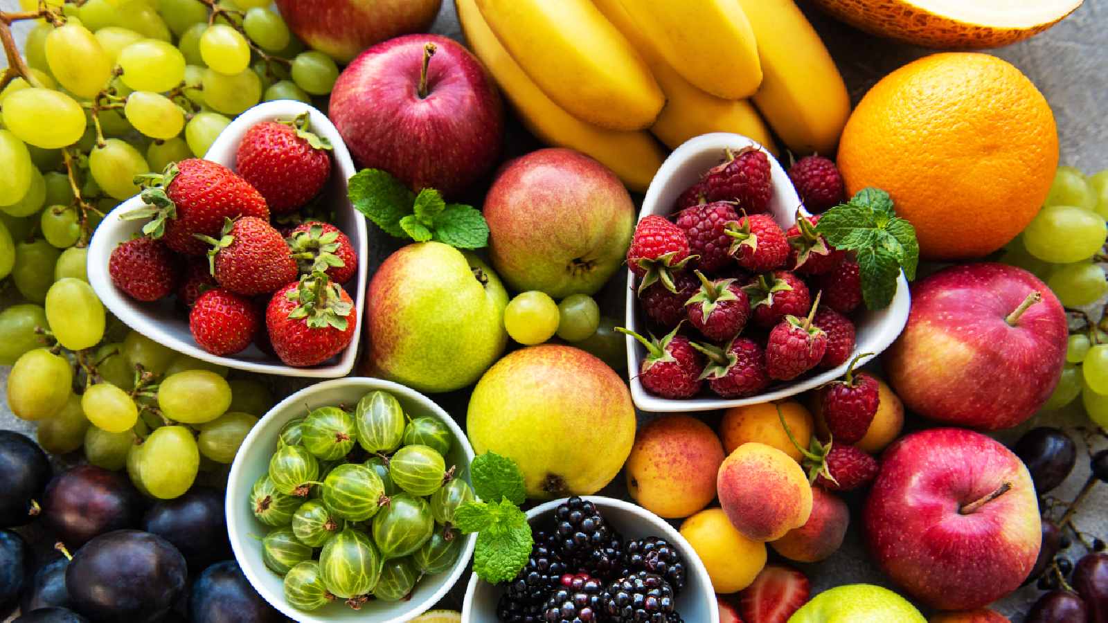 Colourful fresh fruits
