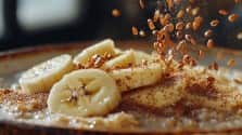 Flax seeds on banana