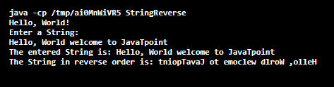Java Program to Reverse a String Using Stack
