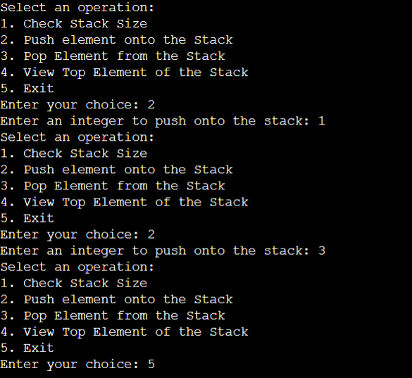 Stack functions in C++