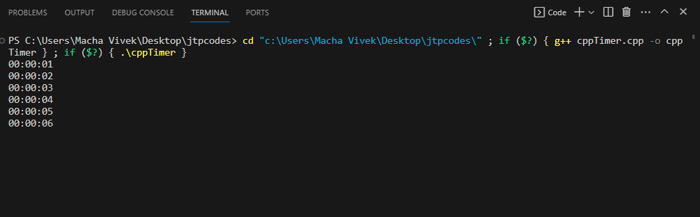 Timer implementation in C++