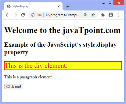 JavaScript hide elements