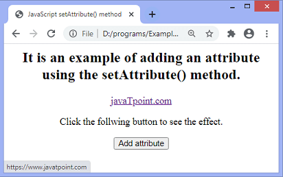 JavaScript setAttribute()