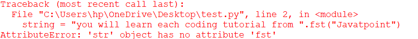 AttributeError in Python