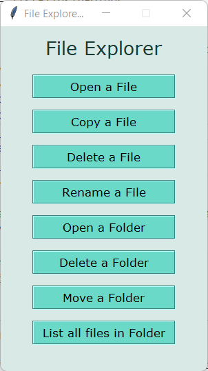 File Explorer using Tkinter in Python