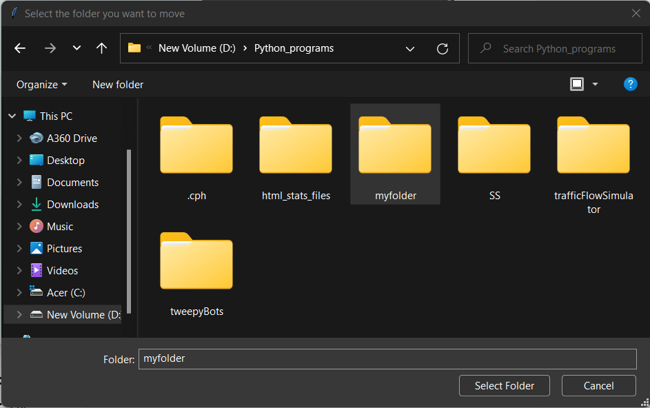 File Explorer using Tkinter in Python