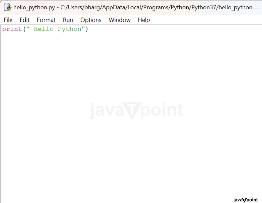 Python program to print Hello Python