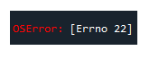 Oserror Python