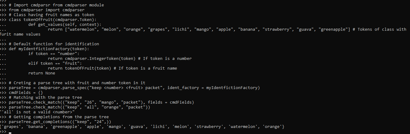 Python Cmdparser Module