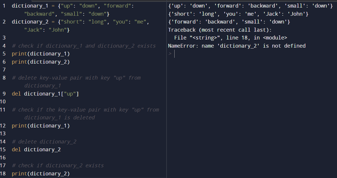 Python del Statement